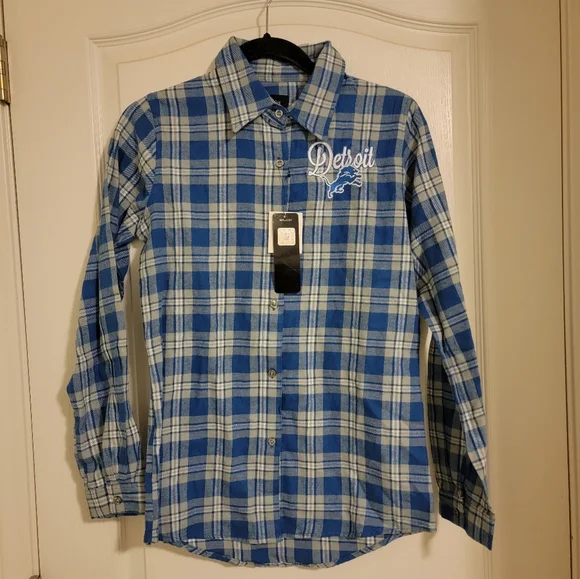 Women's Detroit Lions Wordmark Flannel Shirt - Picture 1 of 6
